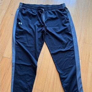 Under Armour Men's Black and Gray Fleece Tapered Pants